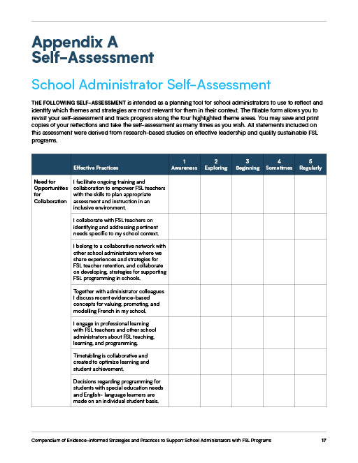 Appendix A: Self-Assessment cover